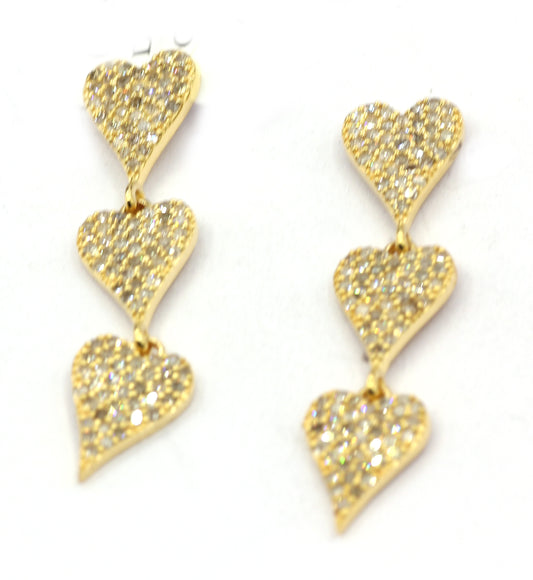 Heart 14k Gold Diamond Earring