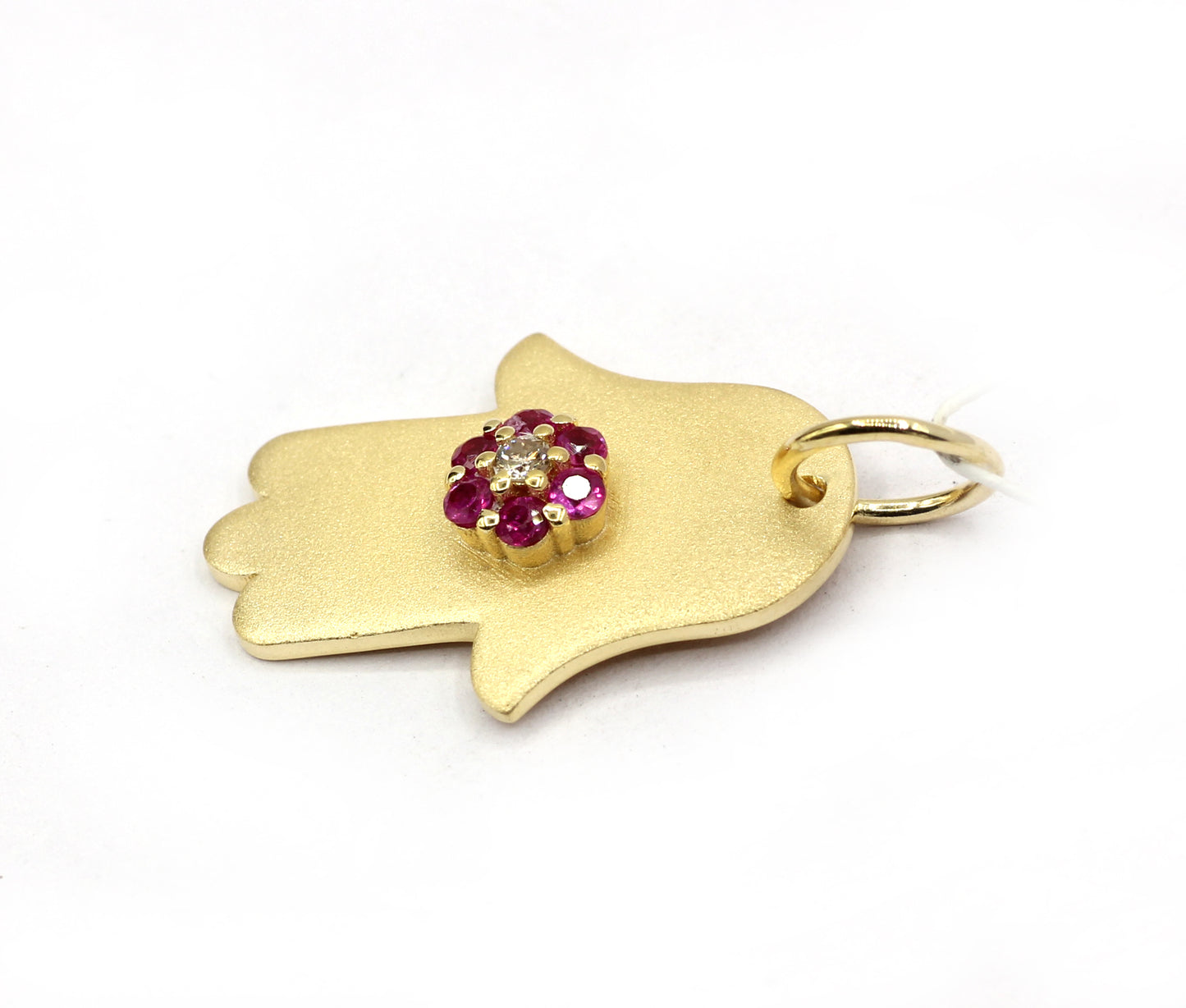 Hamsa Hand 14k Solid Gold Diamond Pendants