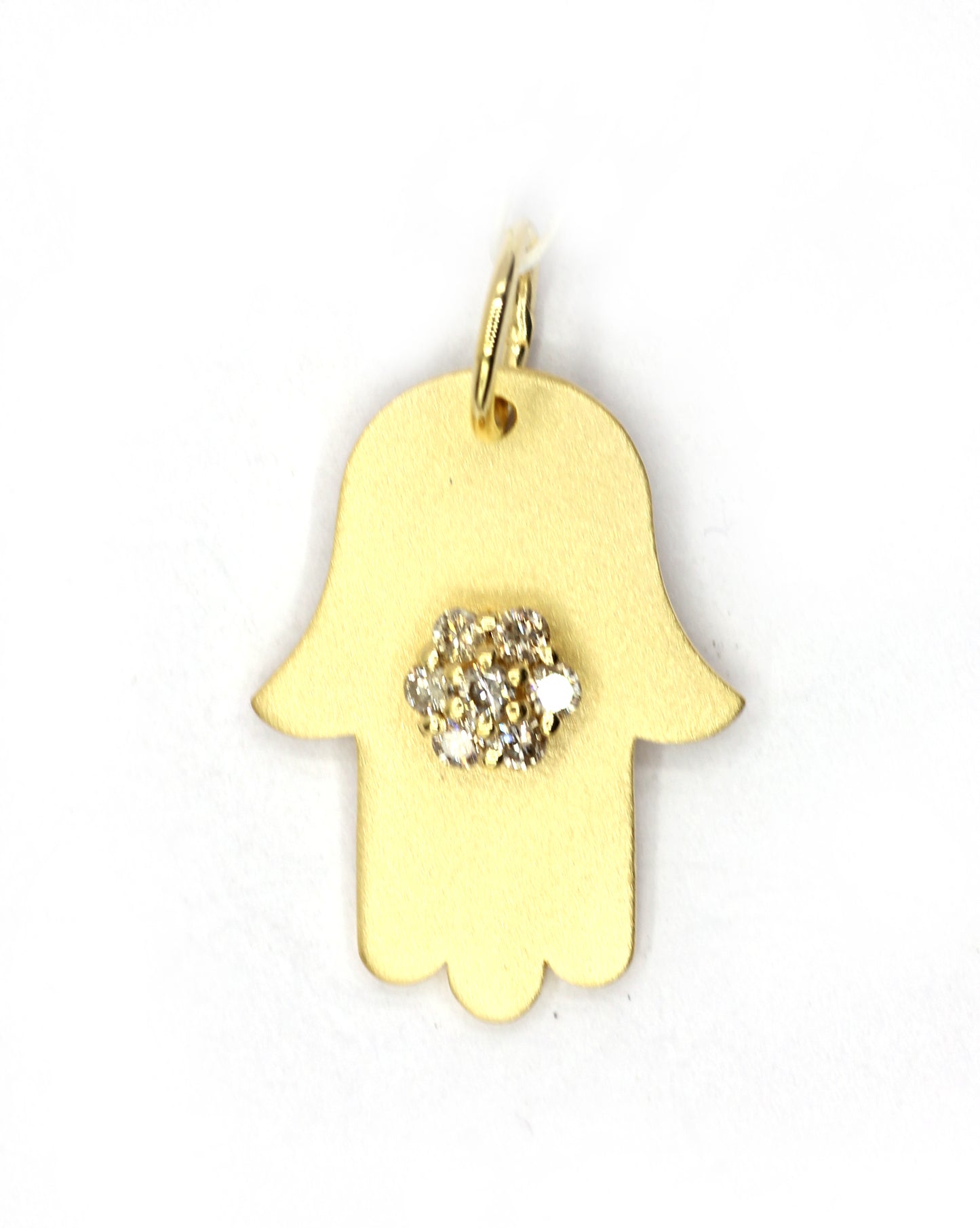 Hamsa Hand 14k Solid Gold Diamond Pendants