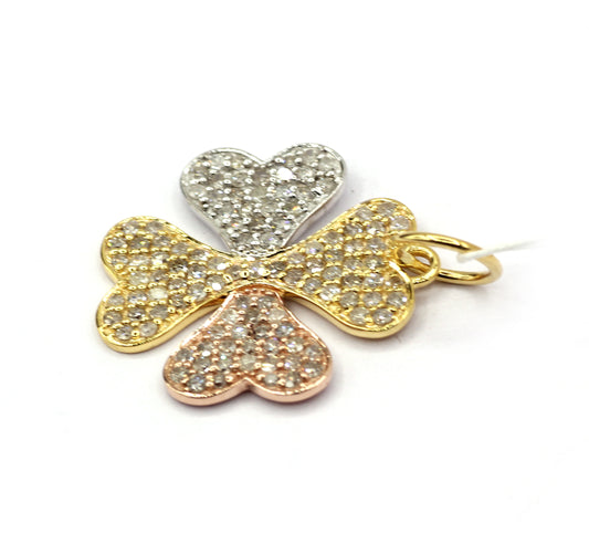 Heart 14k Solid Gold Diamond Pendants