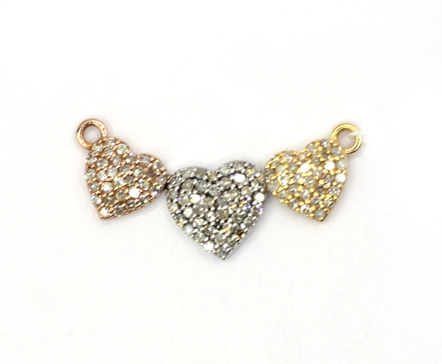 Heart 14k Solid Gold Diamond Pendants