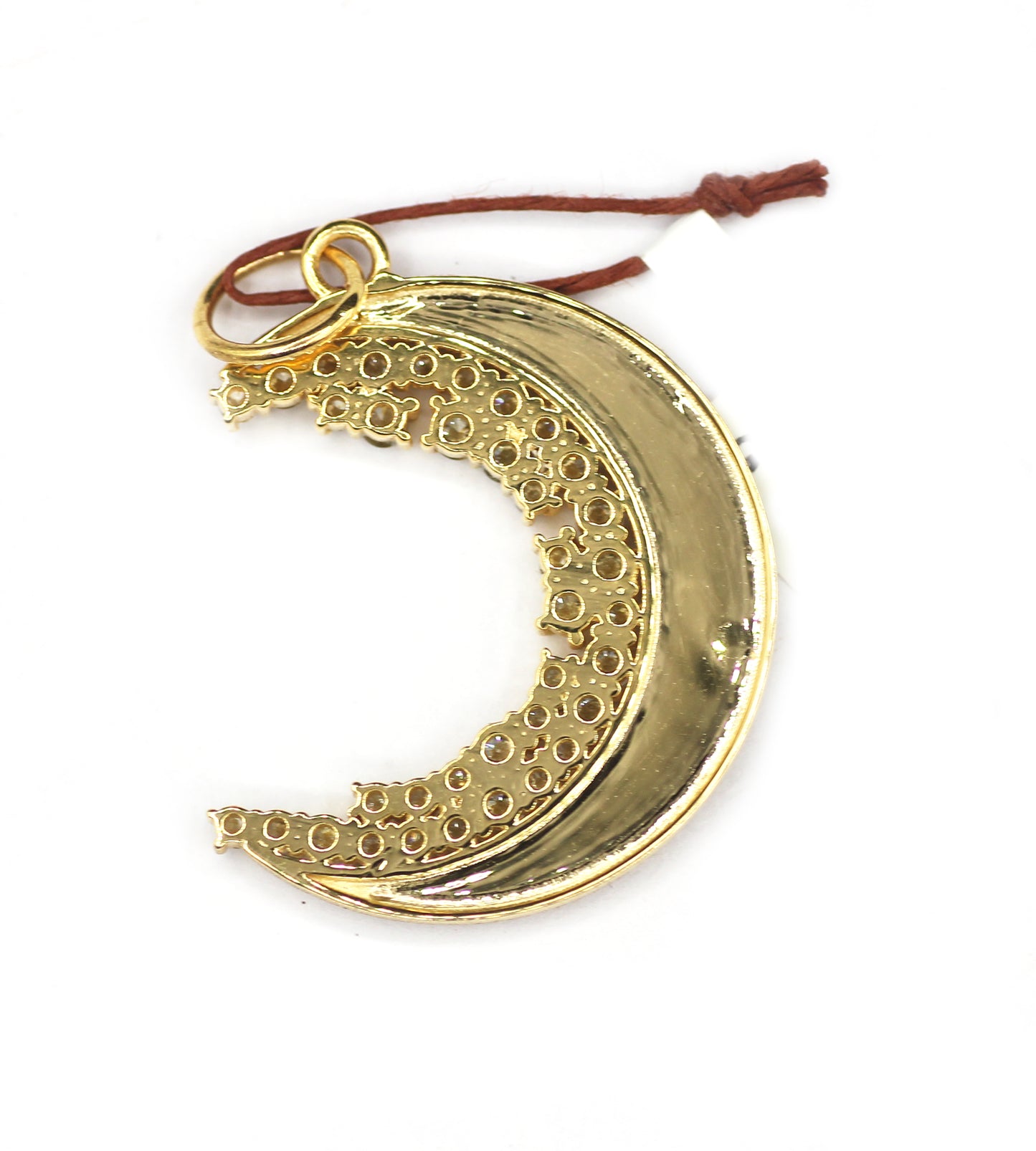 Moon 14k Solid Gold Diamond Pendant