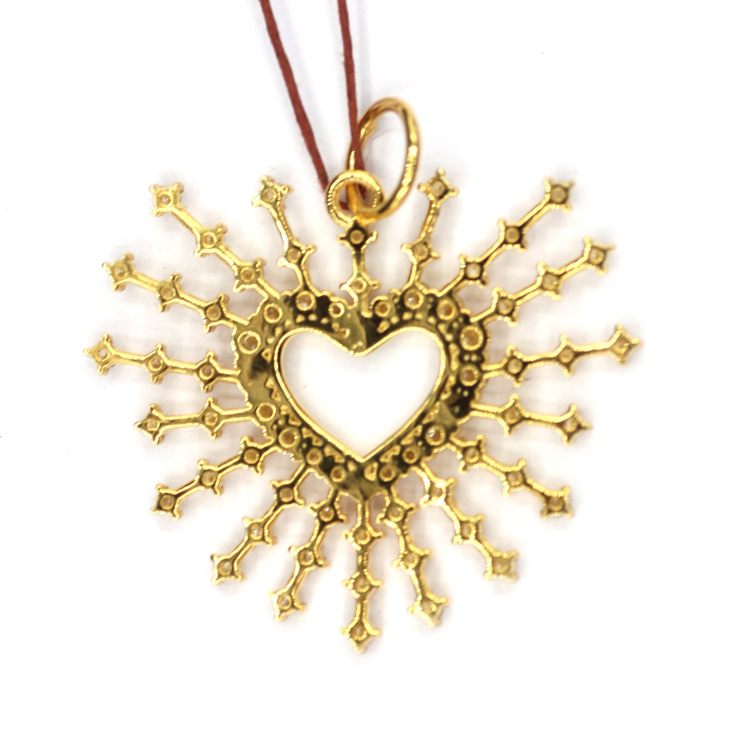 Heart Shape 14k Solid Gold Diamond Pendant