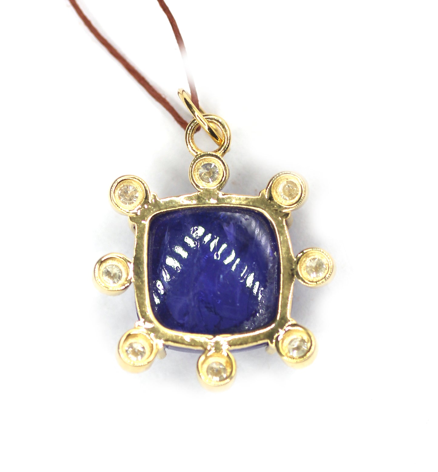 Tanzanite 14k Solid Gold Diamond Pendant