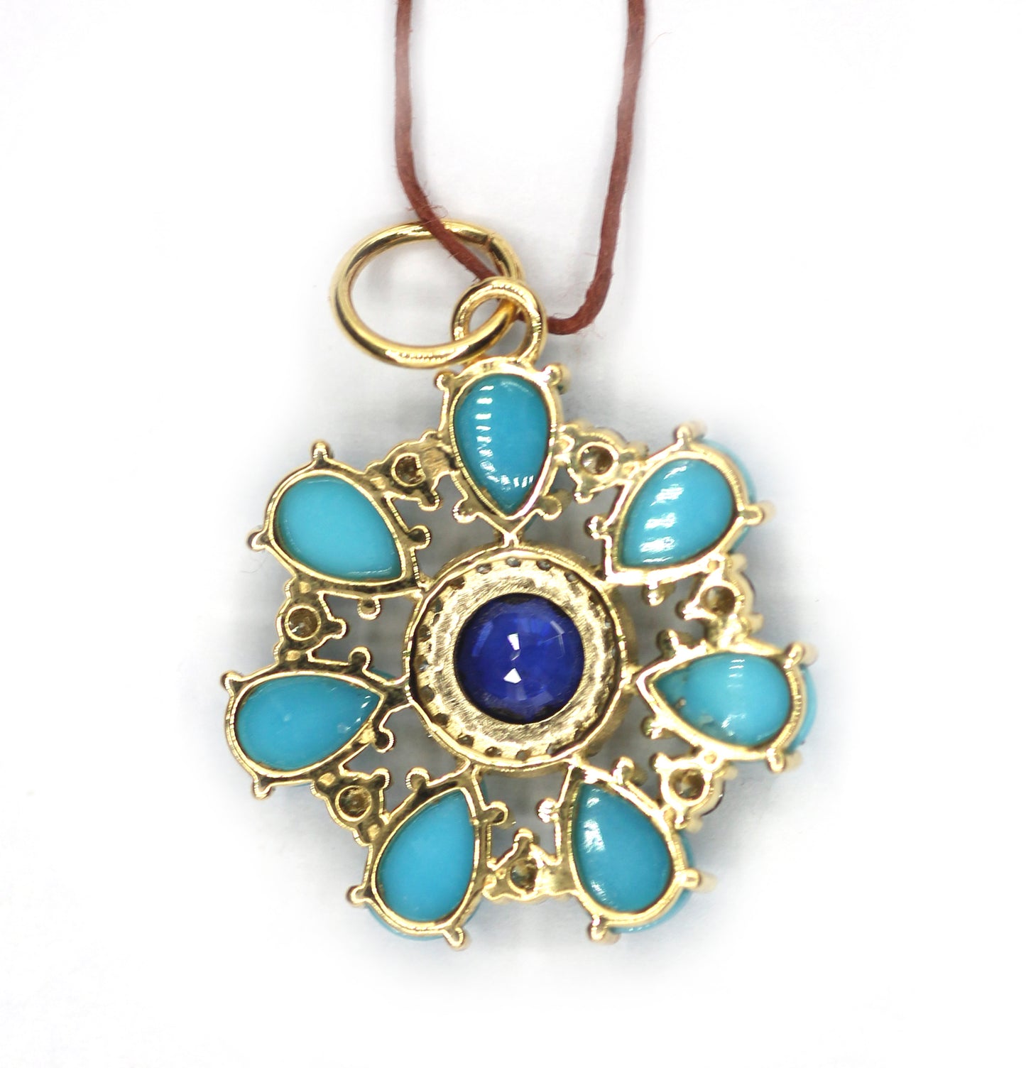 Flower 14k Solid Gold Diamond Pendant