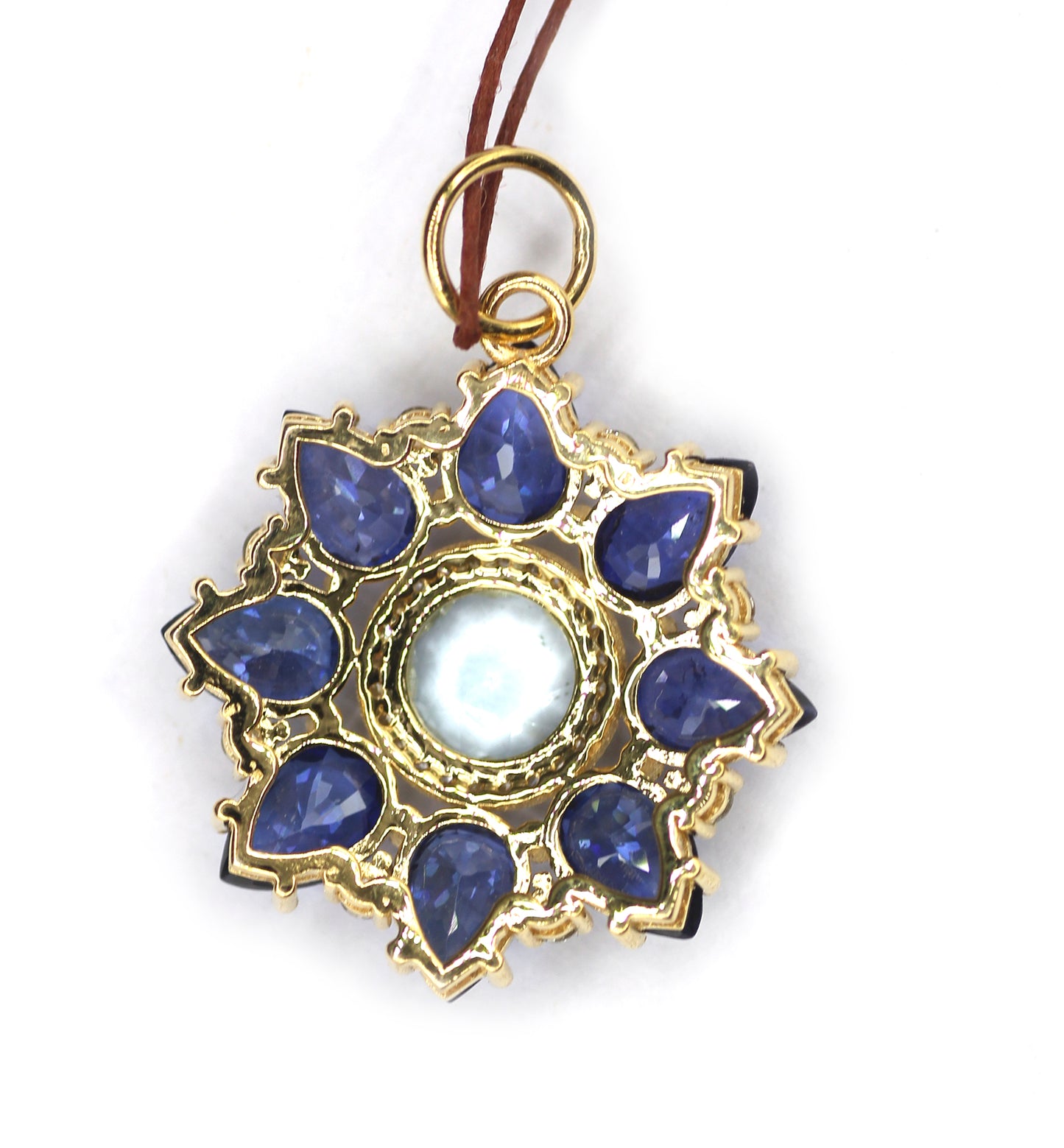 Flower 14k Solid Gold Diamond Pendant