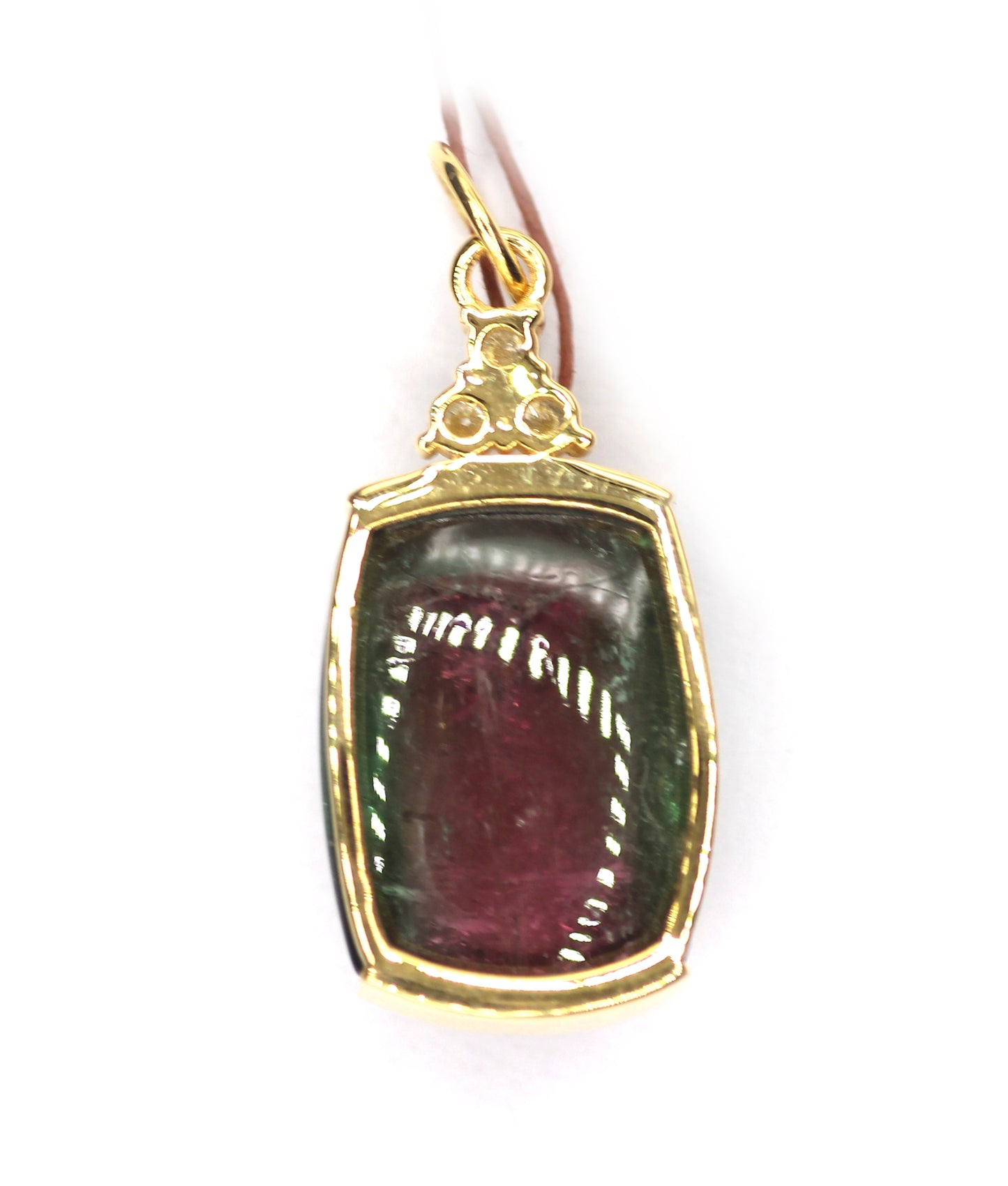 Tourmaline 14k Solid Gold Diamond Pendant