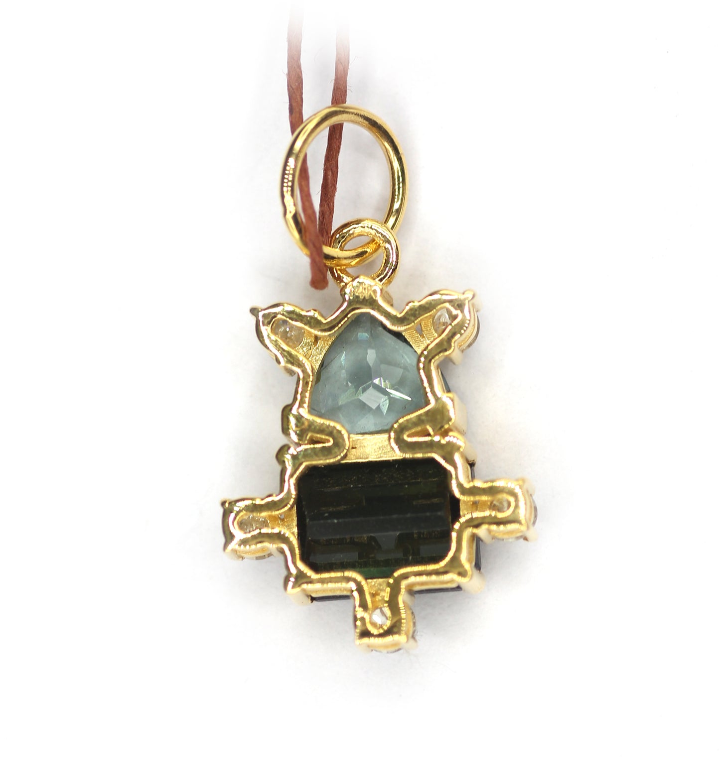 Tourmaline 14k Solid Gold Diamond Pendant