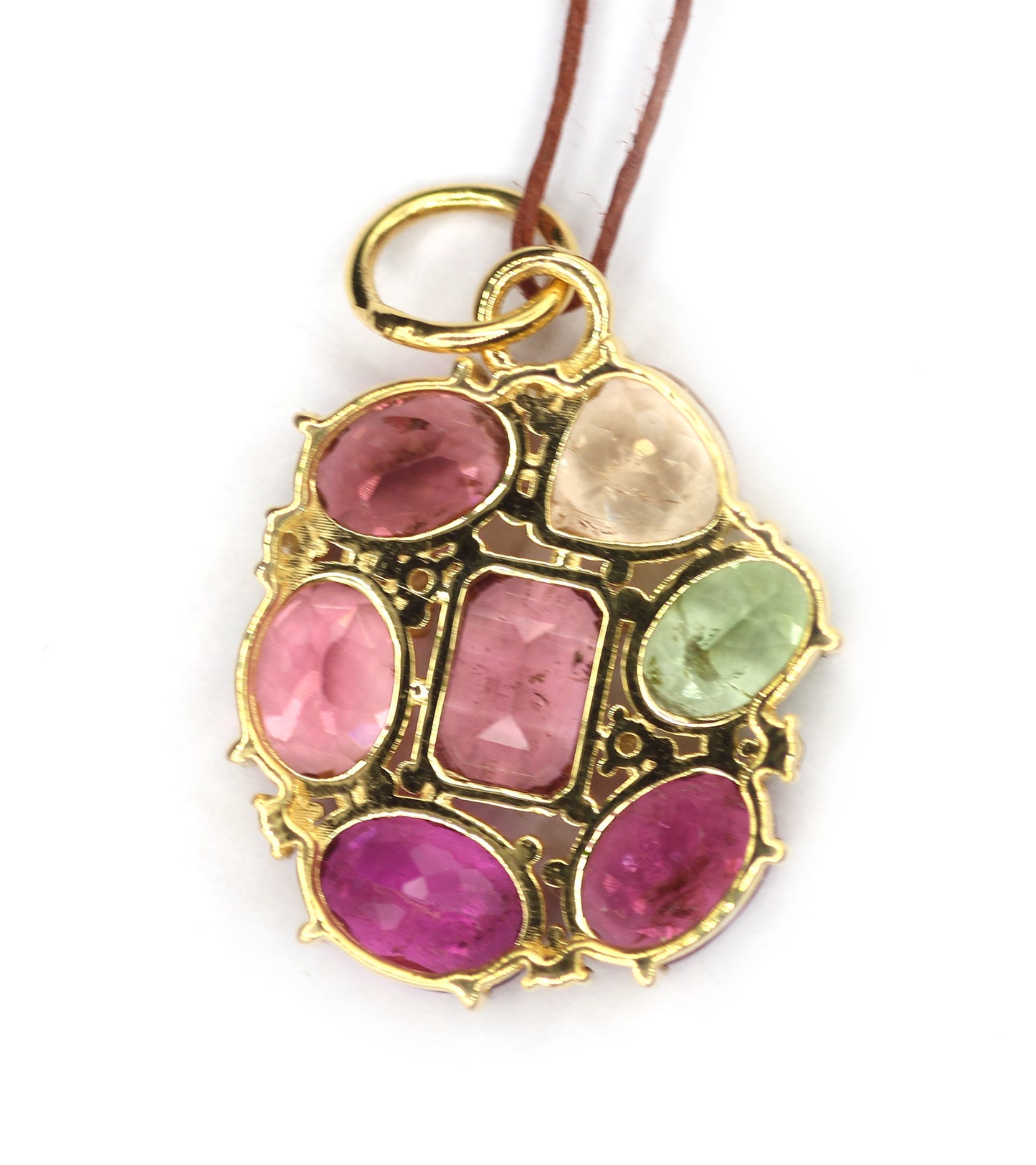 Tourmaline 14k Solid Gold Diamond Pendant