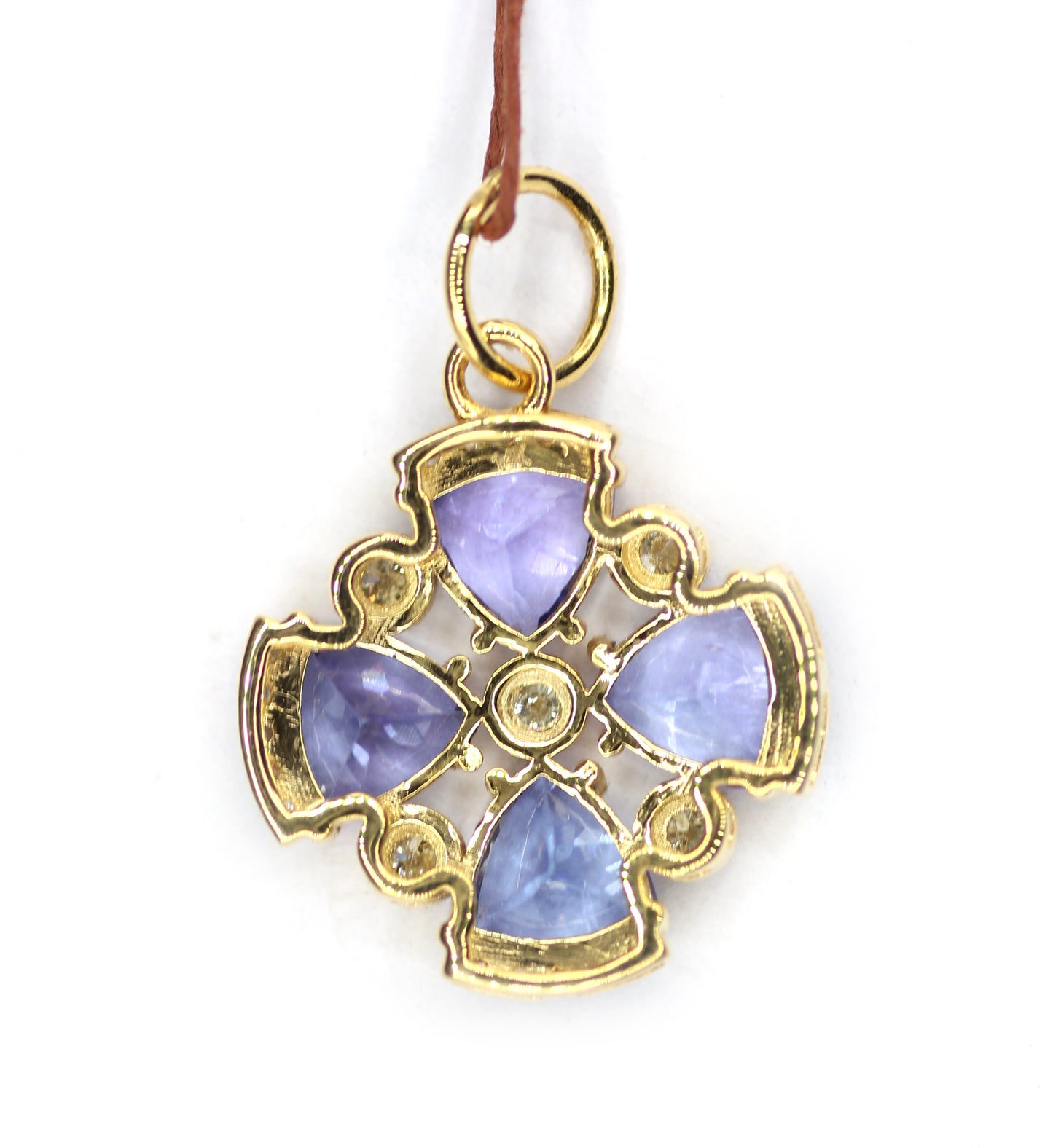 Tanzanite 14k Solid Gold Diamond Pendant