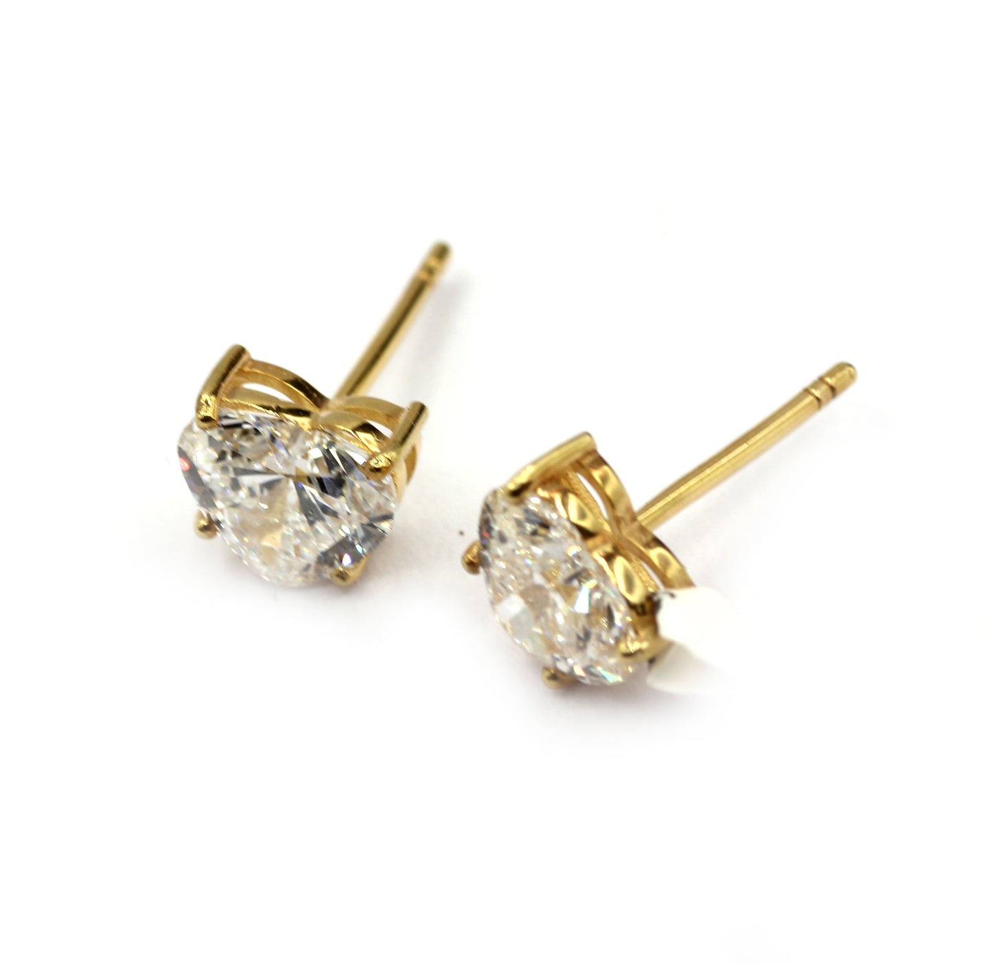 Heart 14k Solid Gold CVD Diamond Stud Earring
