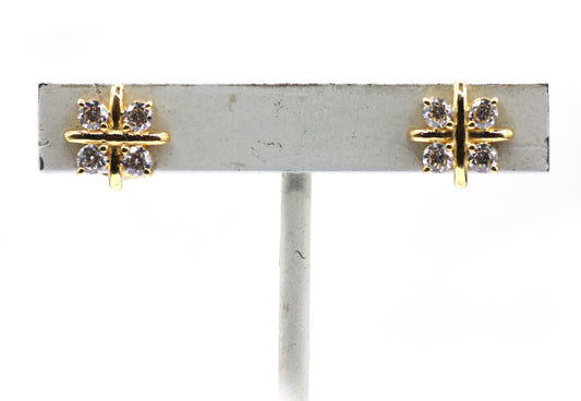 14k Solid Gold Diamond Stud Earring