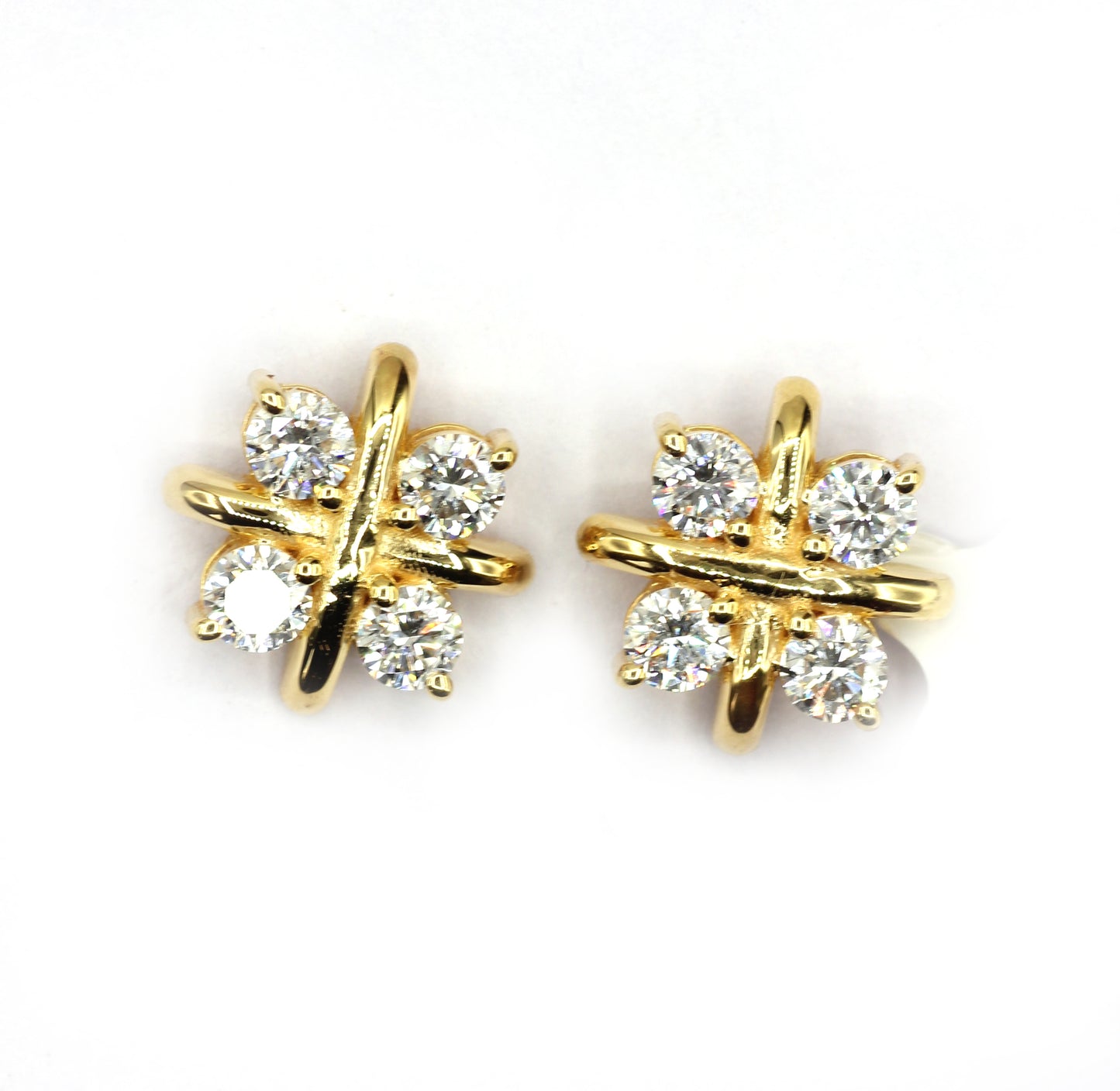 14k Solid Gold Diamond Stud Earring