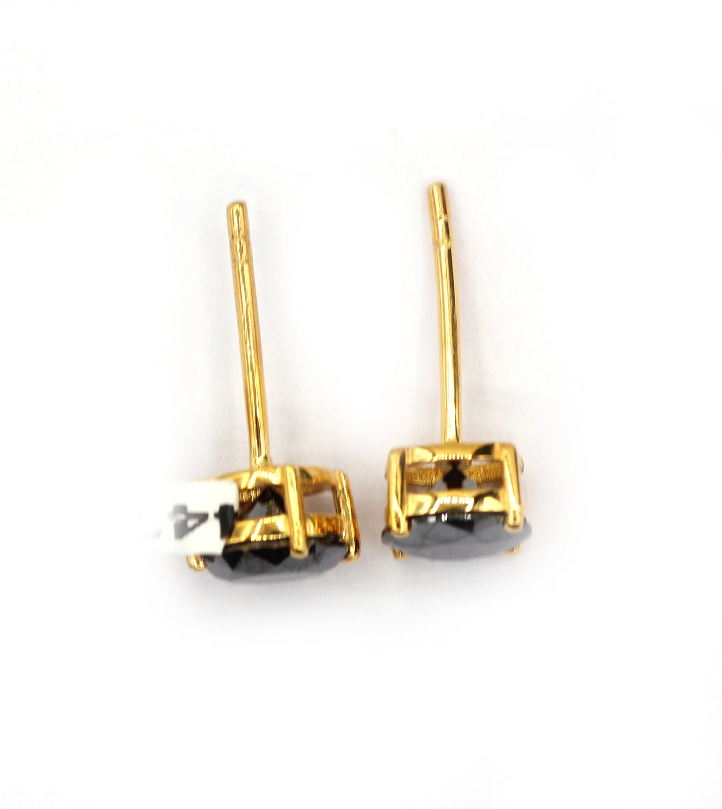 14k Solid Gold Black Diamond Stud Earring