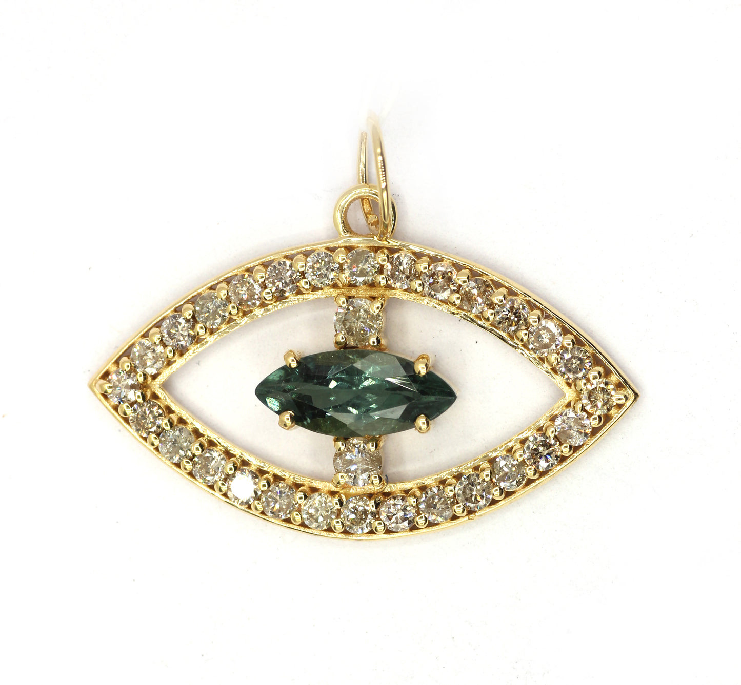 Evil Eye 14k Solid Gold Diamond Pendants