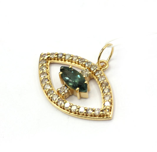 Evil Eye 14k Solid Gold Diamond Pendants