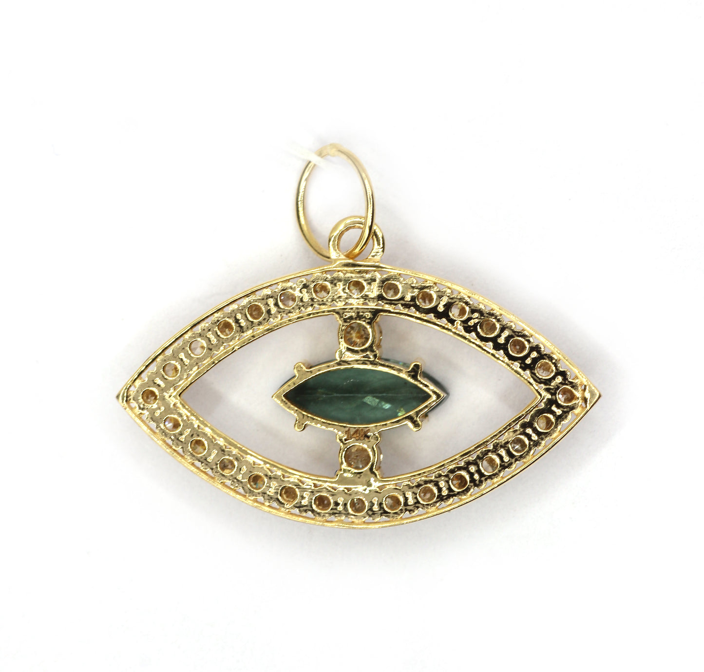 Evil Eye 14k Solid Gold Diamond Pendants