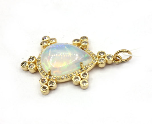 14k Solid Gold Diamond Pendants