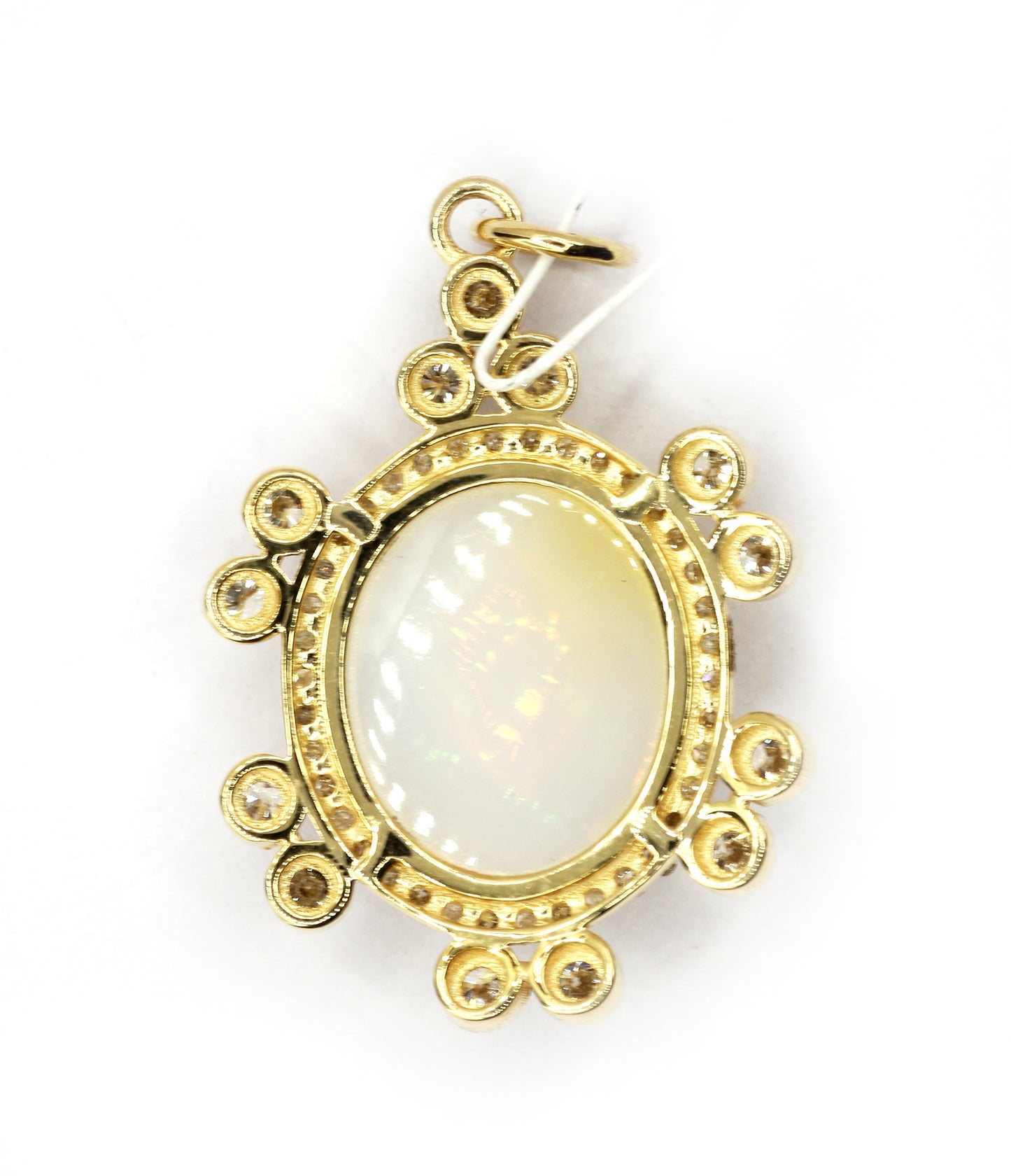 Oval 14k Solid Gold Diamond Pendants
