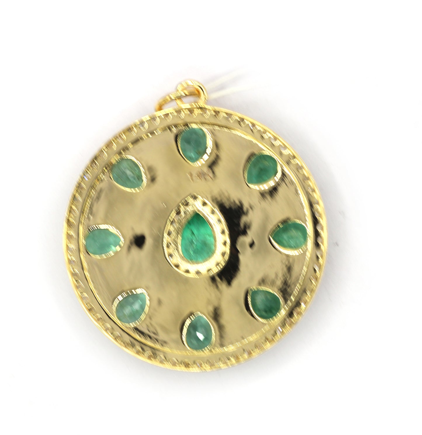 Round 14k Solid Gold Diamond Pendants
