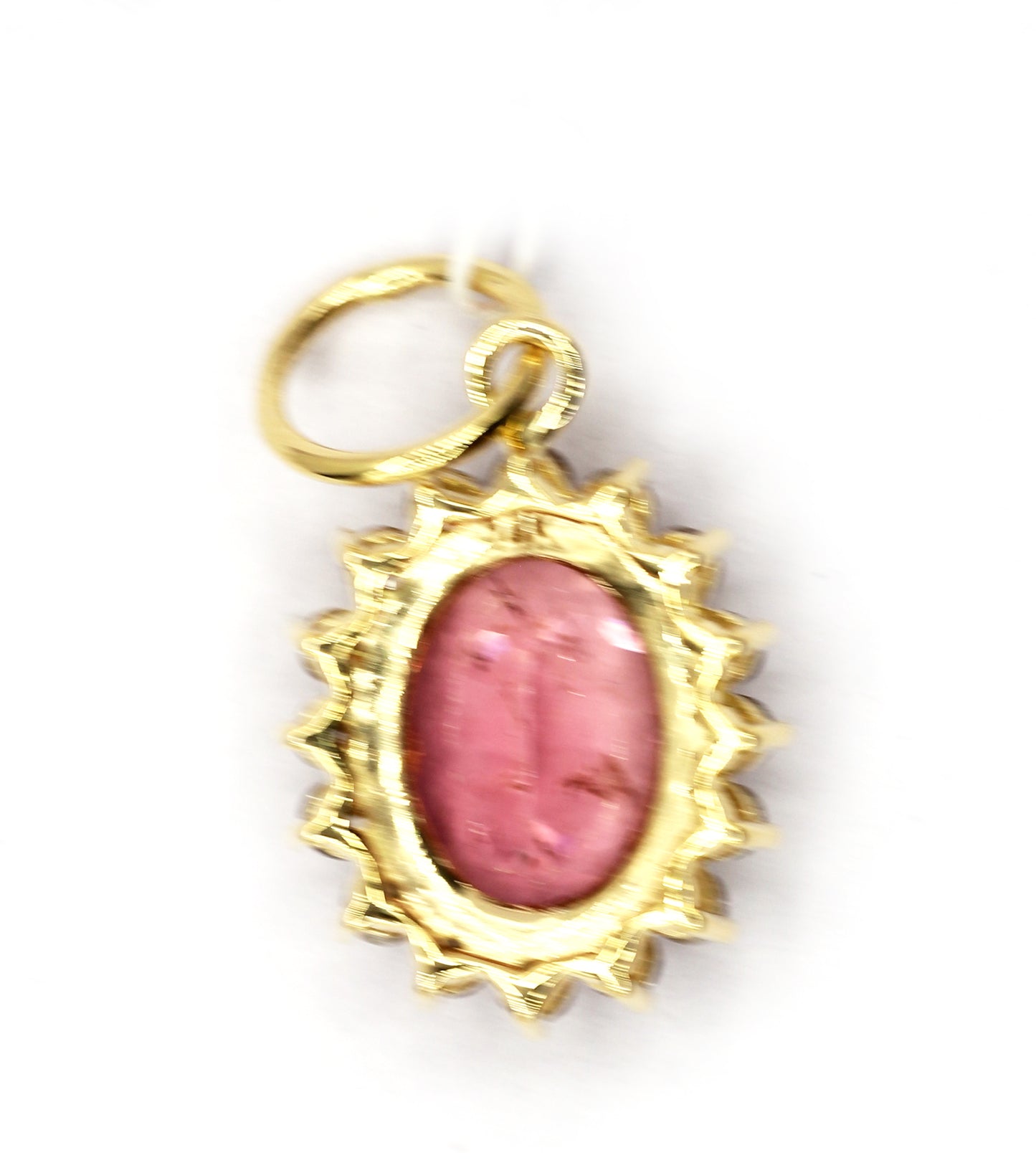 Oval 14k Solid Gold Diamond Pendants