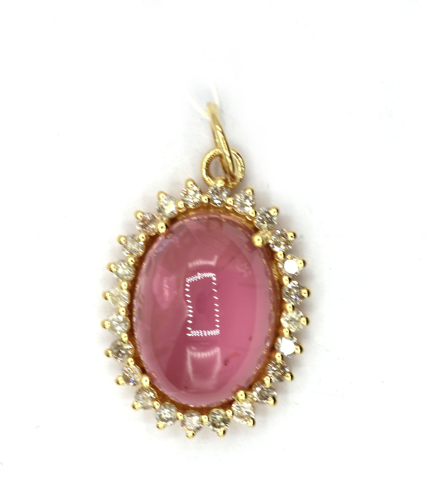 Oval 14k Solid Gold Diamond Pendants