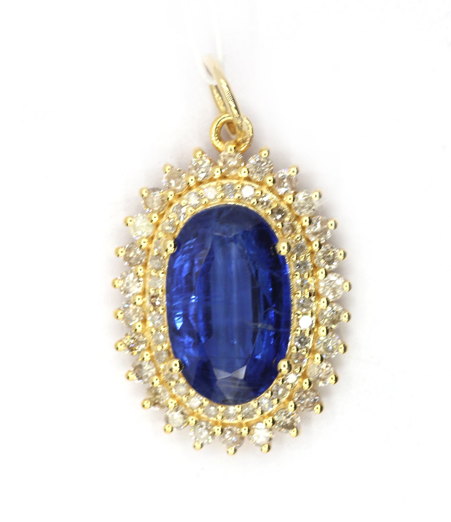 Oval 14k Solid Gold Diamond Pendants