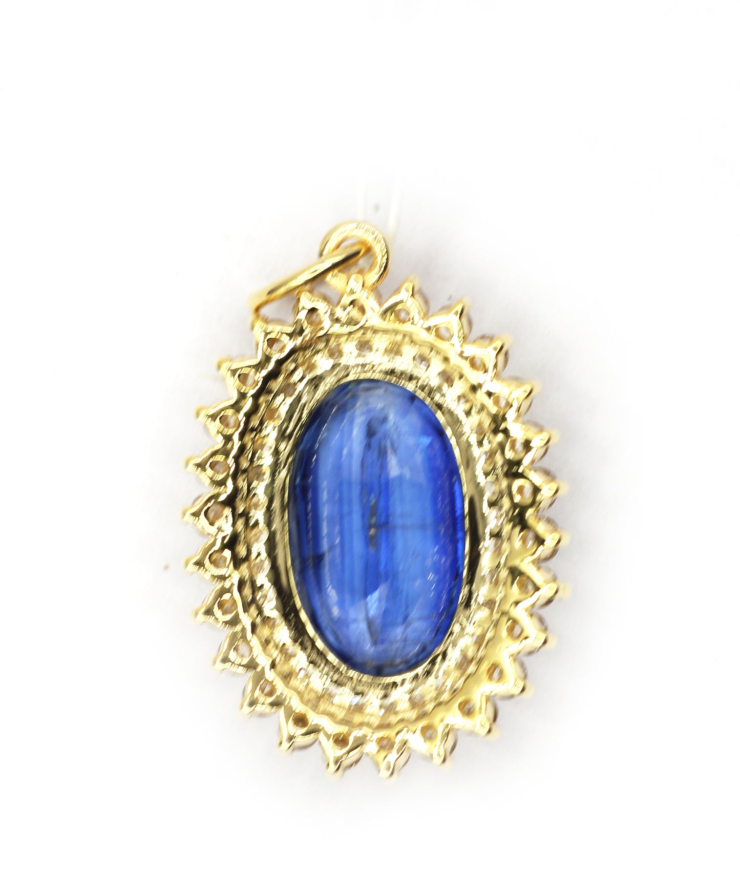Oval 14k Solid Gold Diamond Pendants