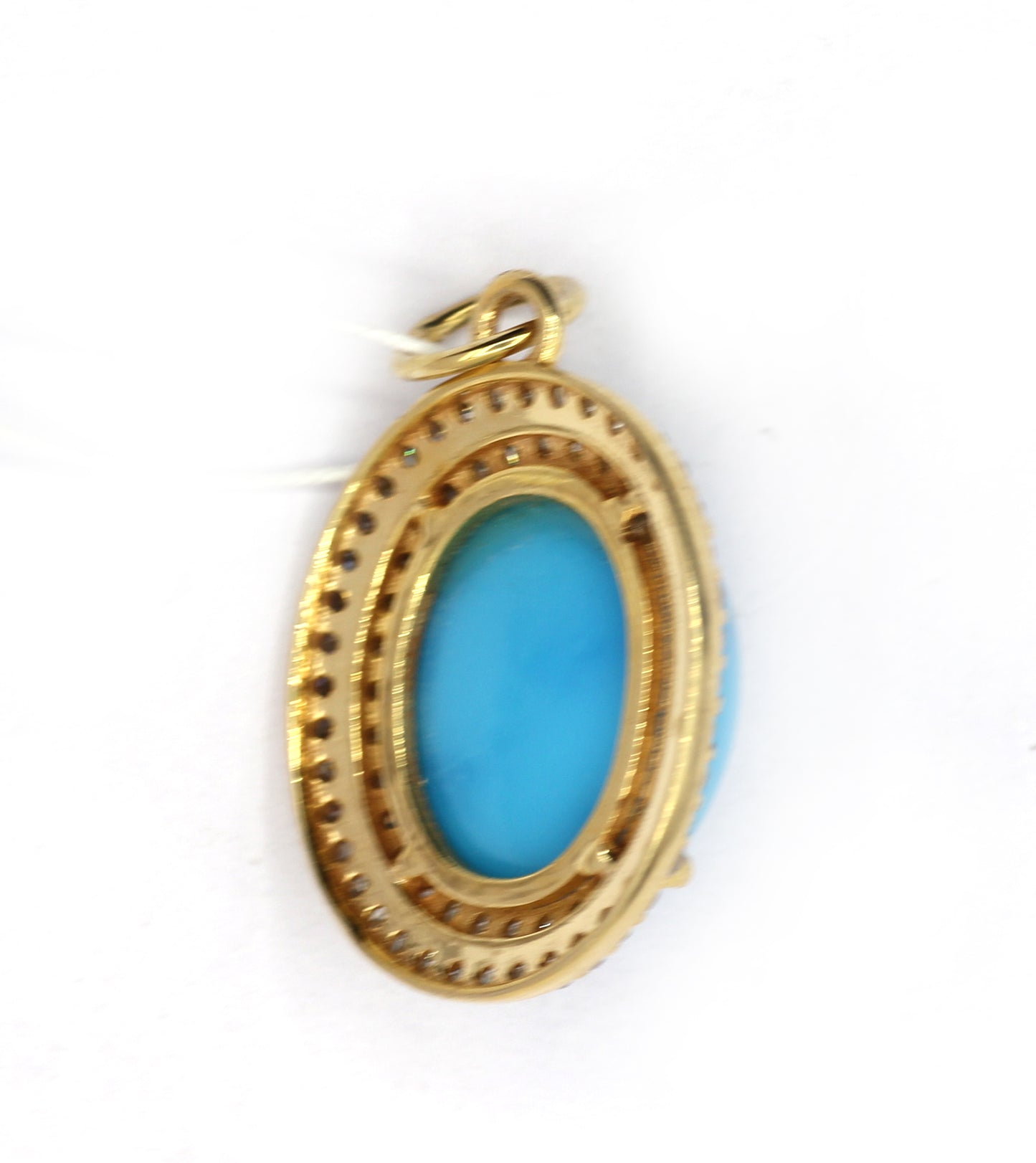 Turquoise 14k Solid Gold Diamond Pendants