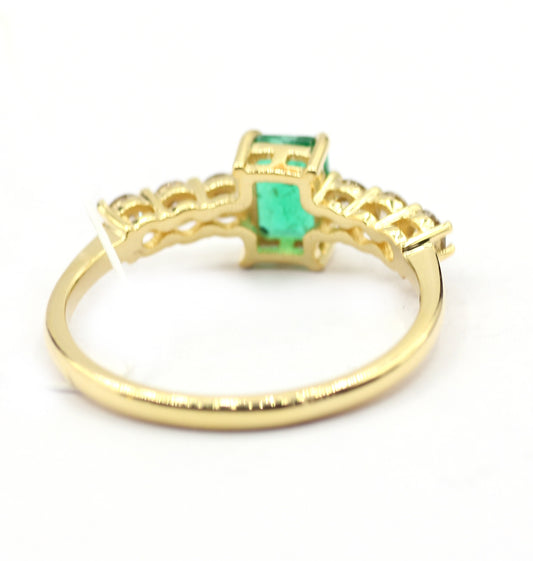 Emerald 14k Solid Gold Diamond Rings.