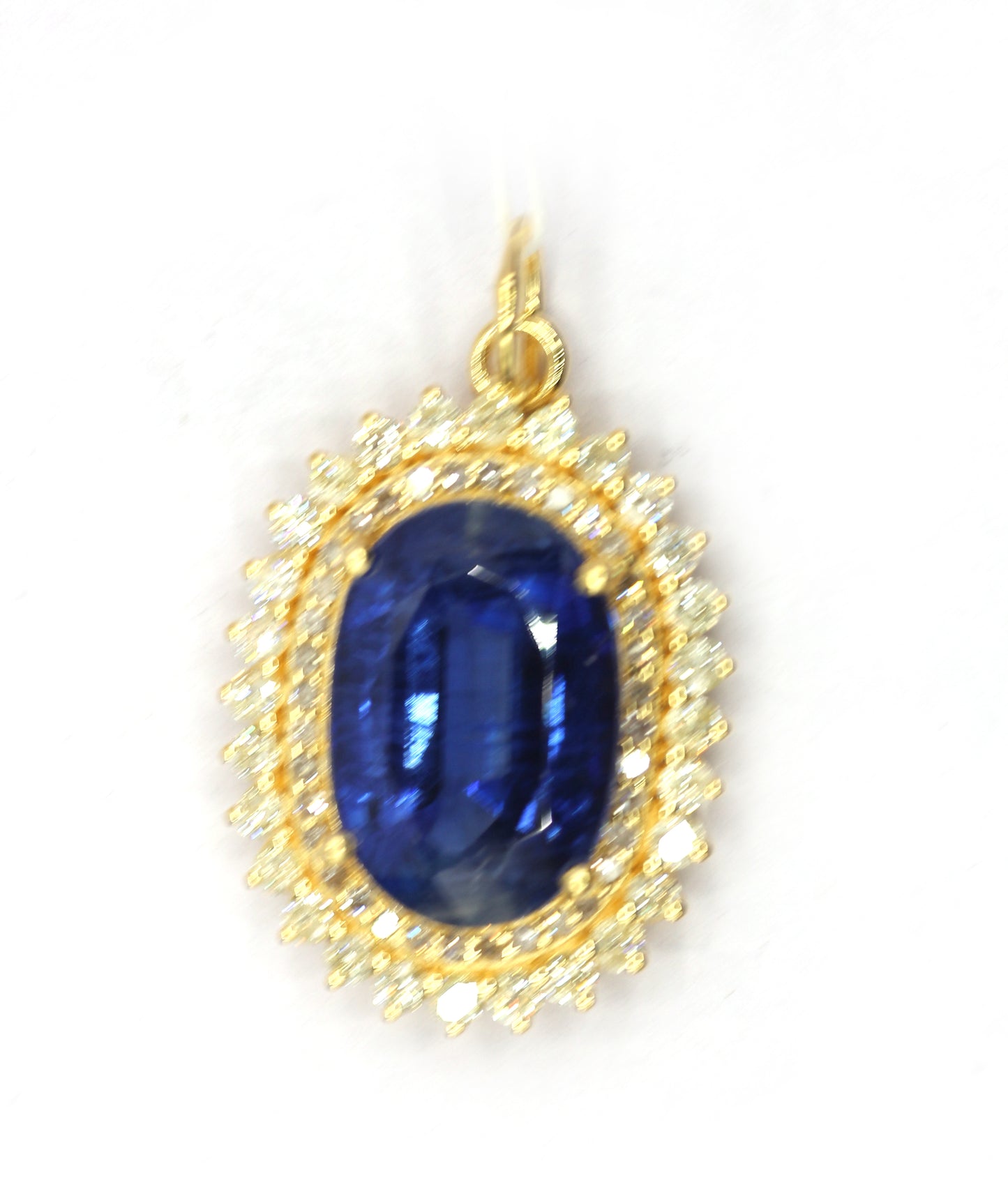 Oval 14k Solid Gold Diamond Pendants