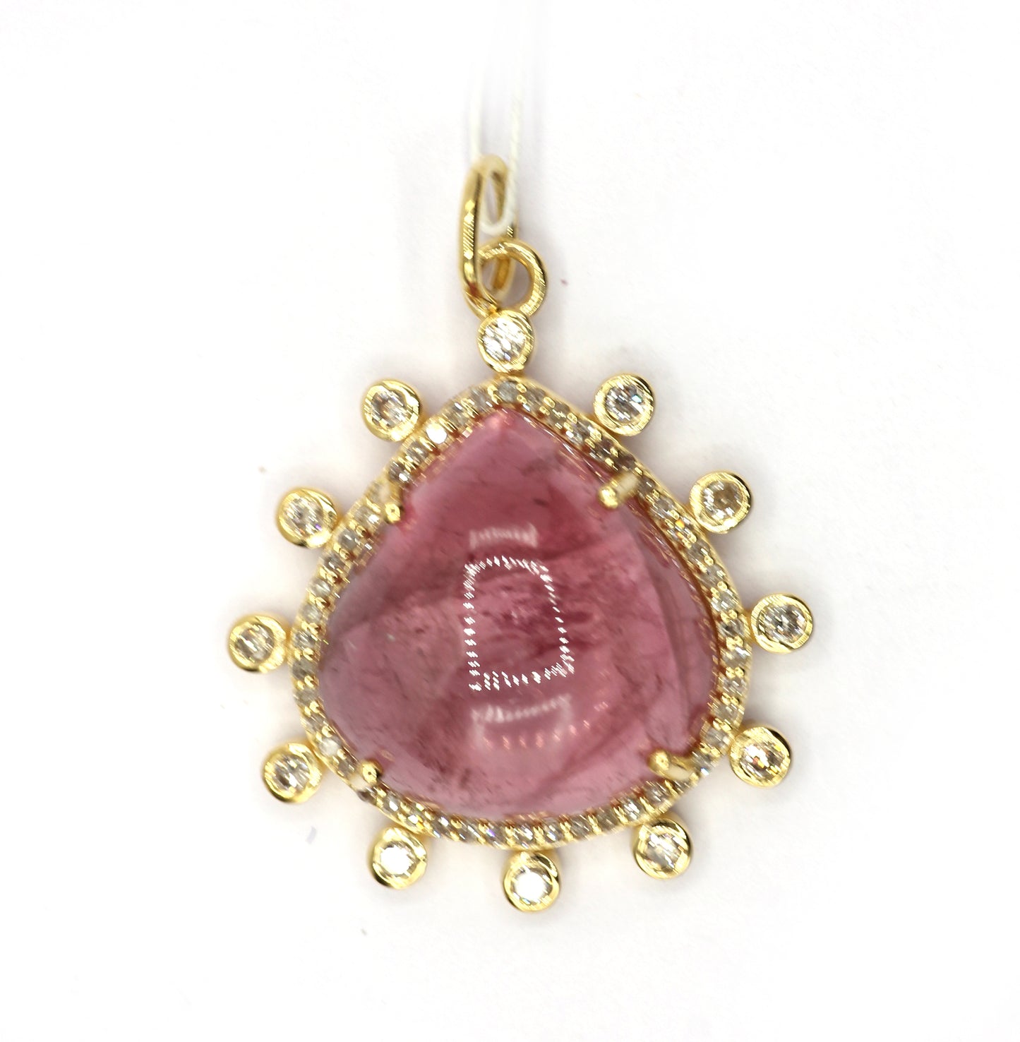 Pear 14k Solid Gold Diamond Pendants