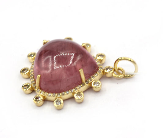 Pear 14k Solid Gold Diamond Pendants