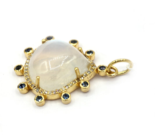 Pear 14k Solid Gold Diamond Pendants