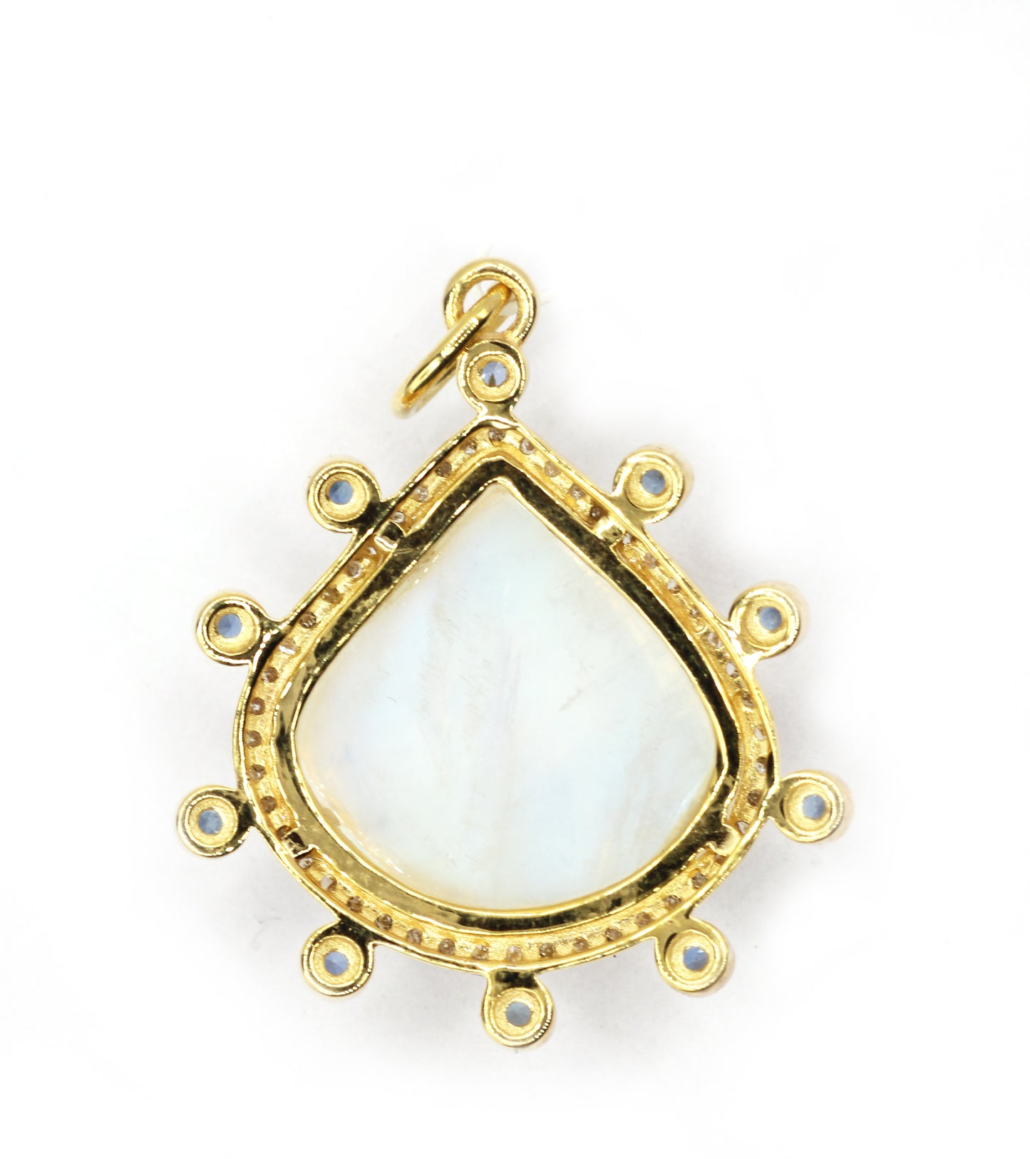 Pear 14k Solid Gold Diamond Pendants
