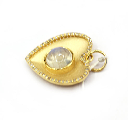 Heart 14k Solid Gold Diamond Pendants