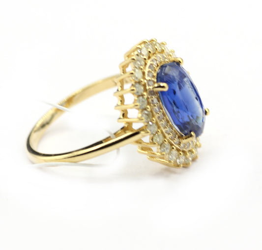 Tanzanite 14k Solid Gold Diamond Rings.
