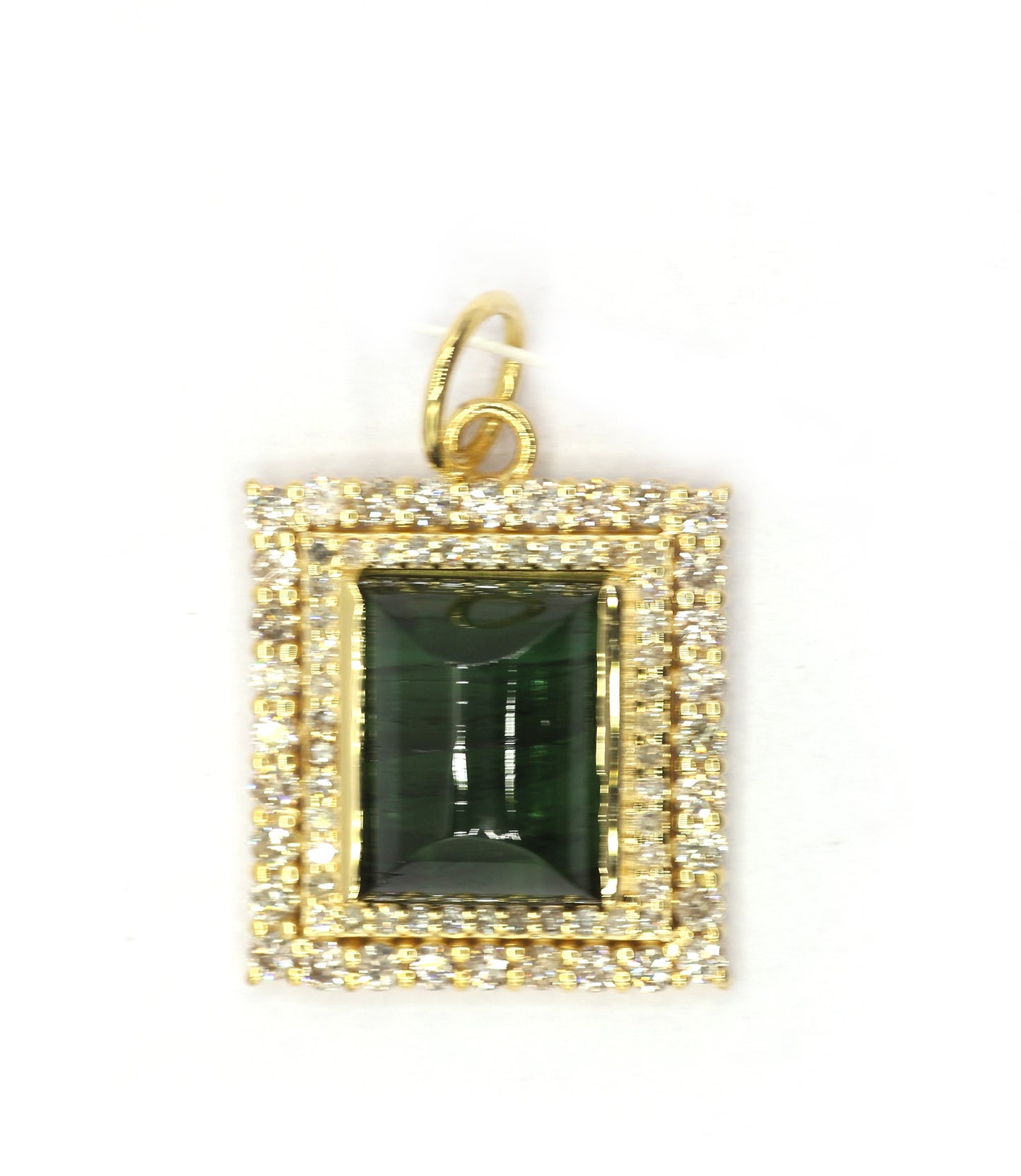 Rectangle 14k Solid Gold Diamond Pendants