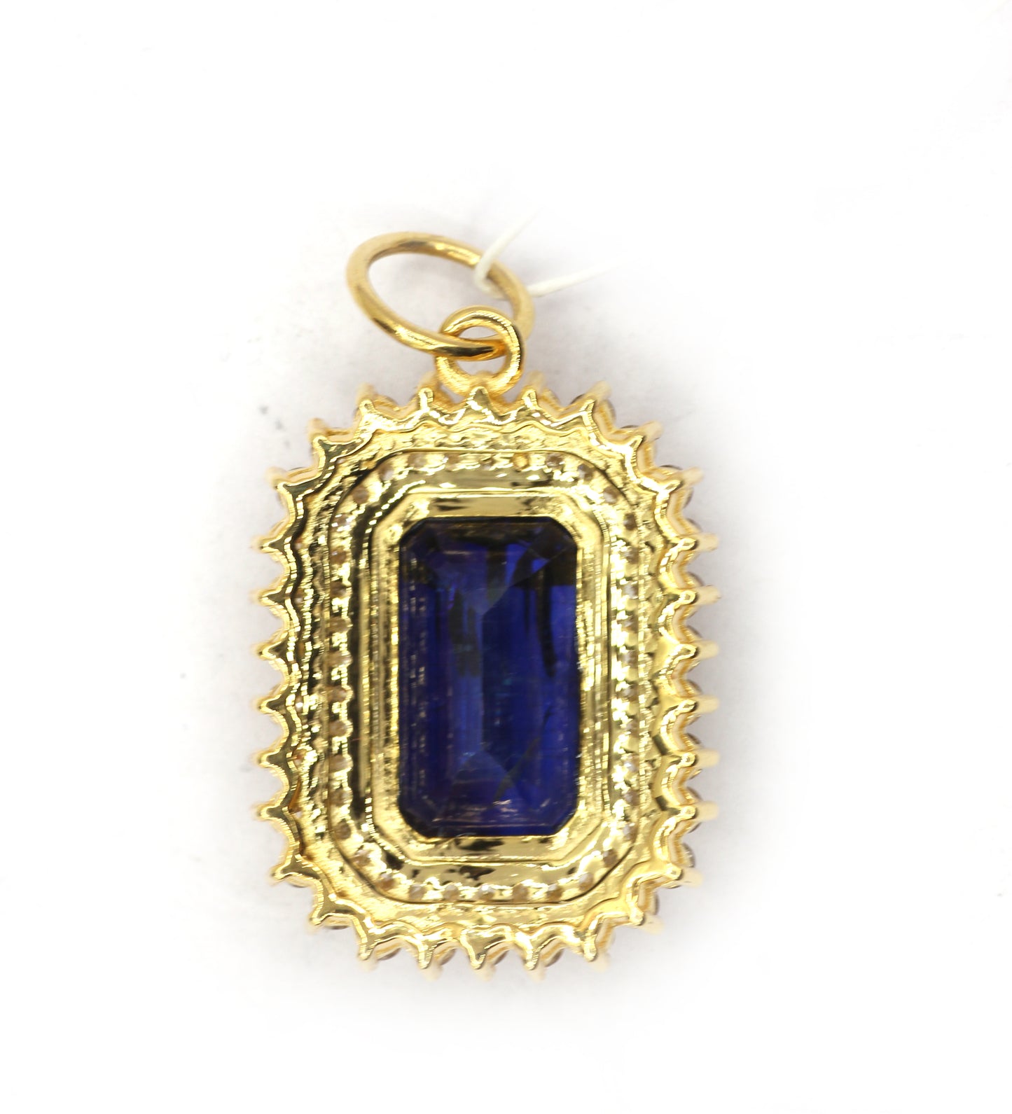 Rectangle 14k Solid Gold Diamond Pendants