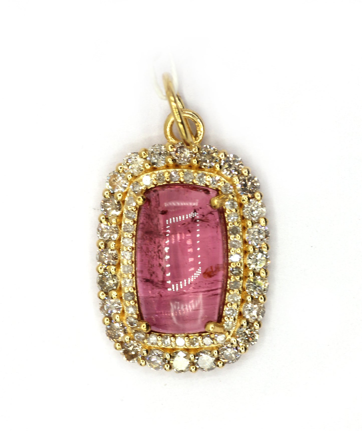Oval14k Solid Gold Diamond Pendants