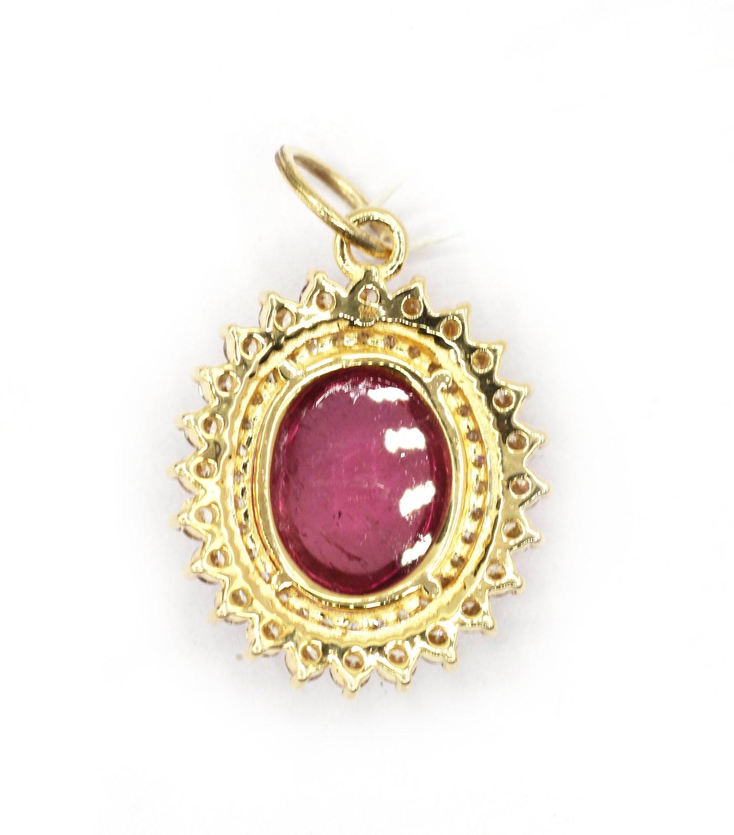 Oval 14k Solid Gold Diamond Pendants