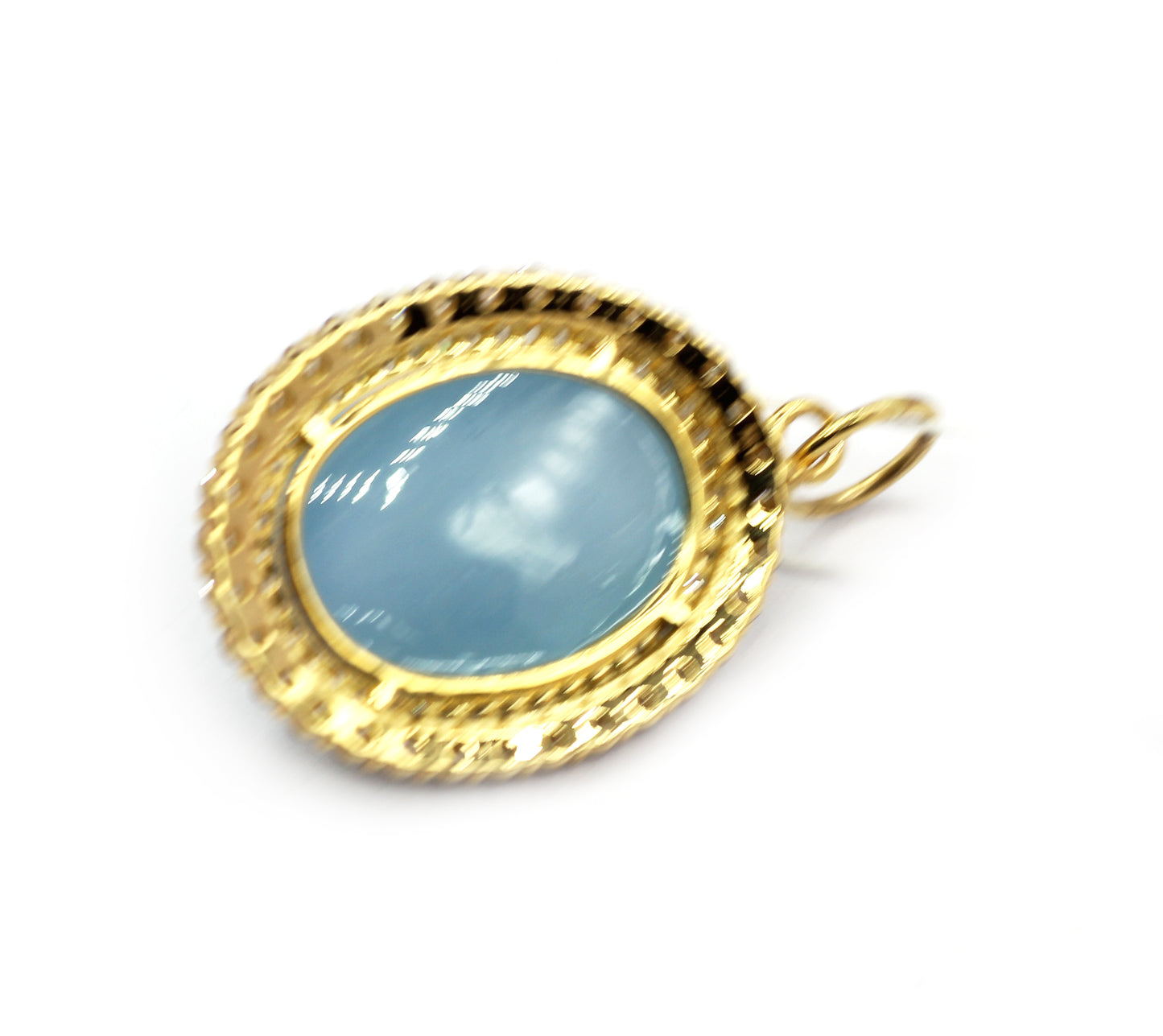 Oval 14k Solid Gold Diamond Pendants