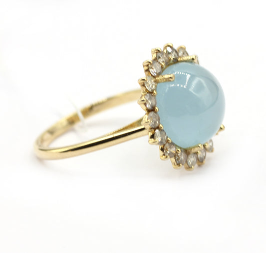 Aqua 14k Solid Gold Diamond Rings.