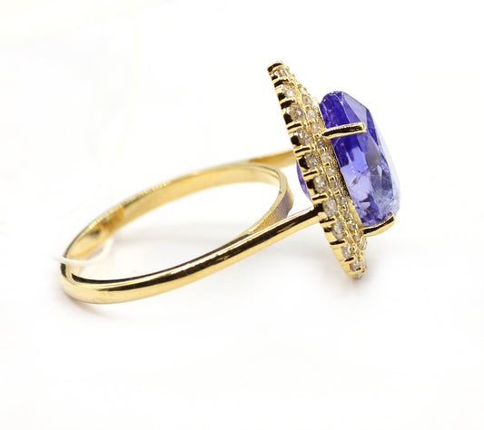 Tanzanite 14k Solid Gold Diamond Rings