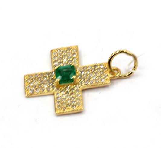 Cross 14k Solid Gold Diamond Pendants