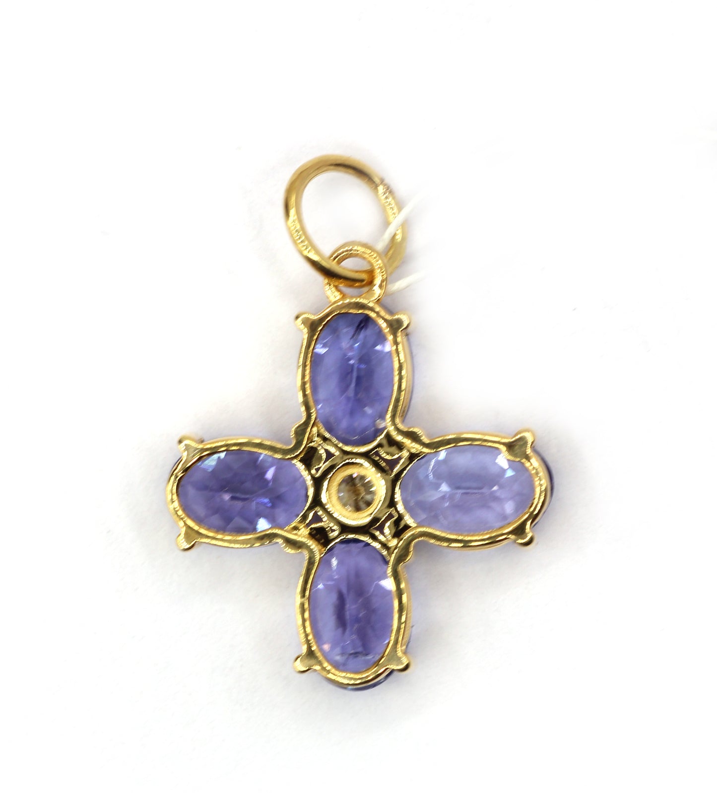 Flower 14k Solid Gold Diamond Pendants