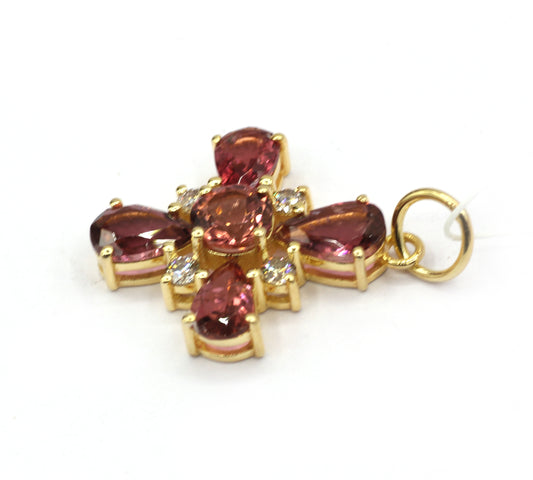 Cross 14k Solid Gold Diamond Pendants