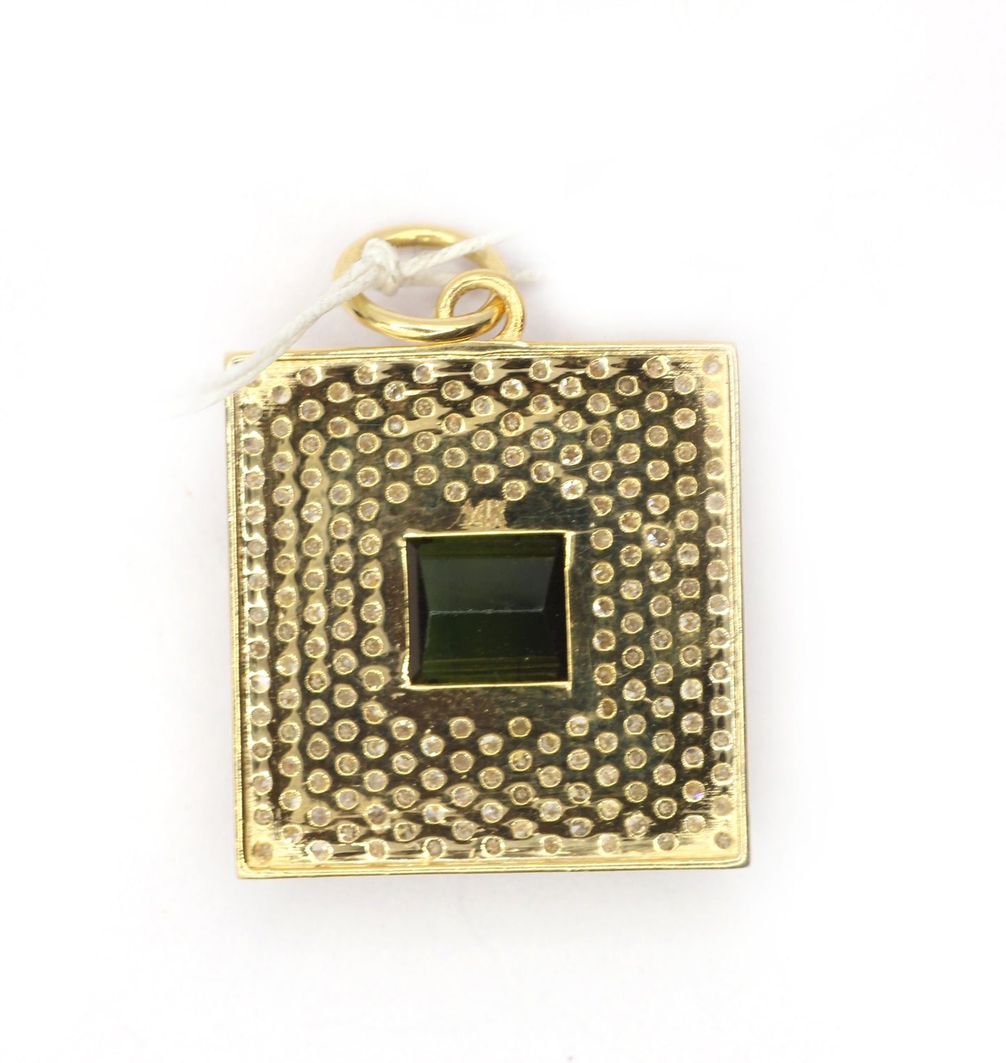Square 14k Solid Gold Diamond Pendants
