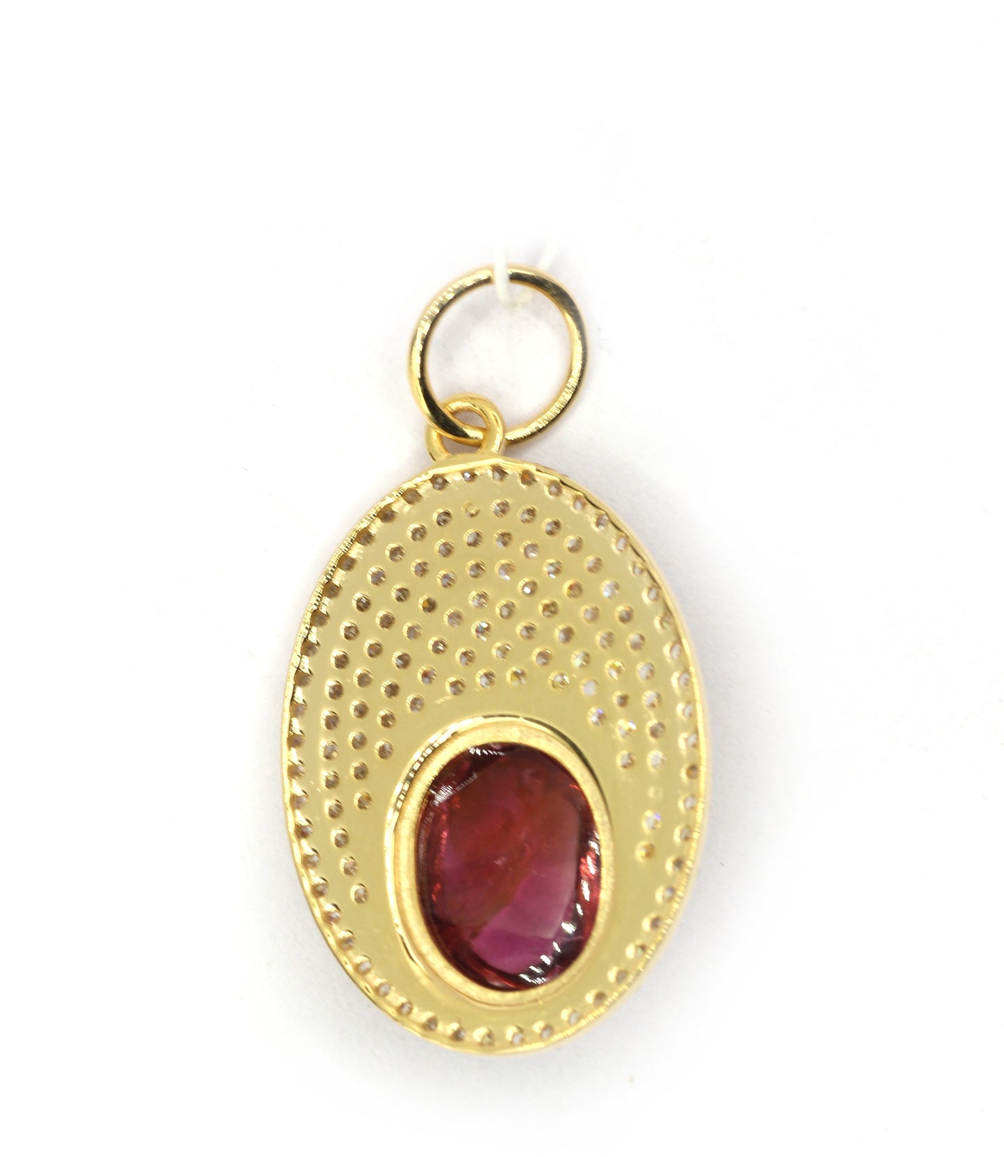 Oval 14k Solid Gold Diamond Pendants