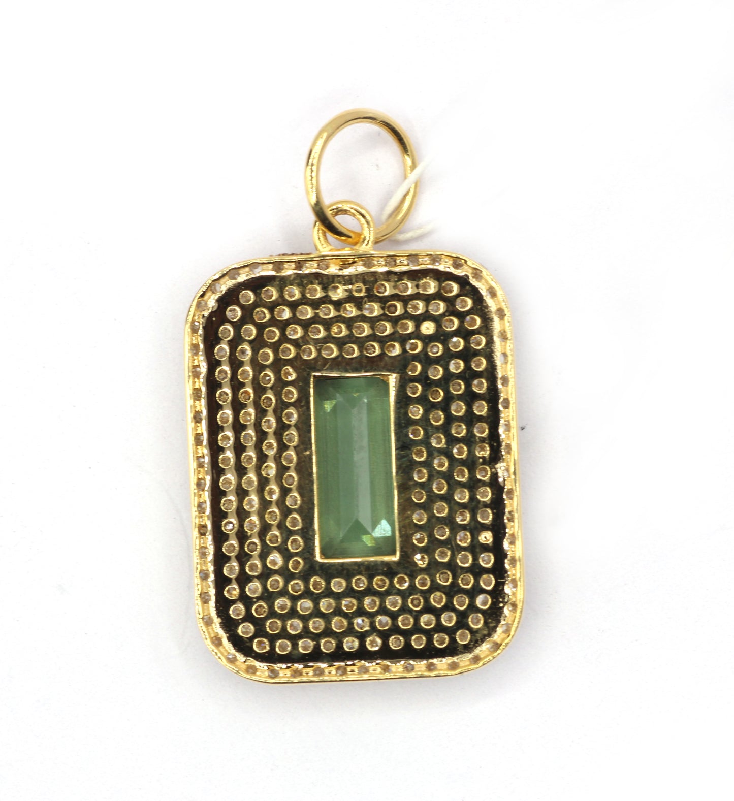Rectangle 14k Solid Gold Diamond Pendants